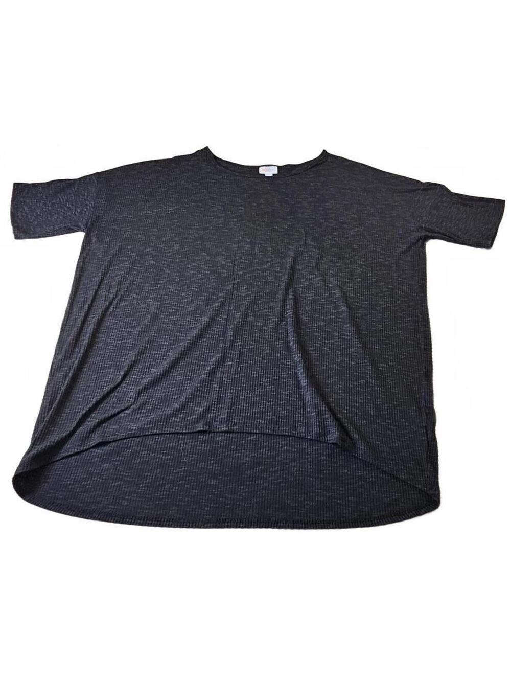 Lularoe Women's 2XL Dark Gray Short Sleeve Long Ribbed T-Shirt